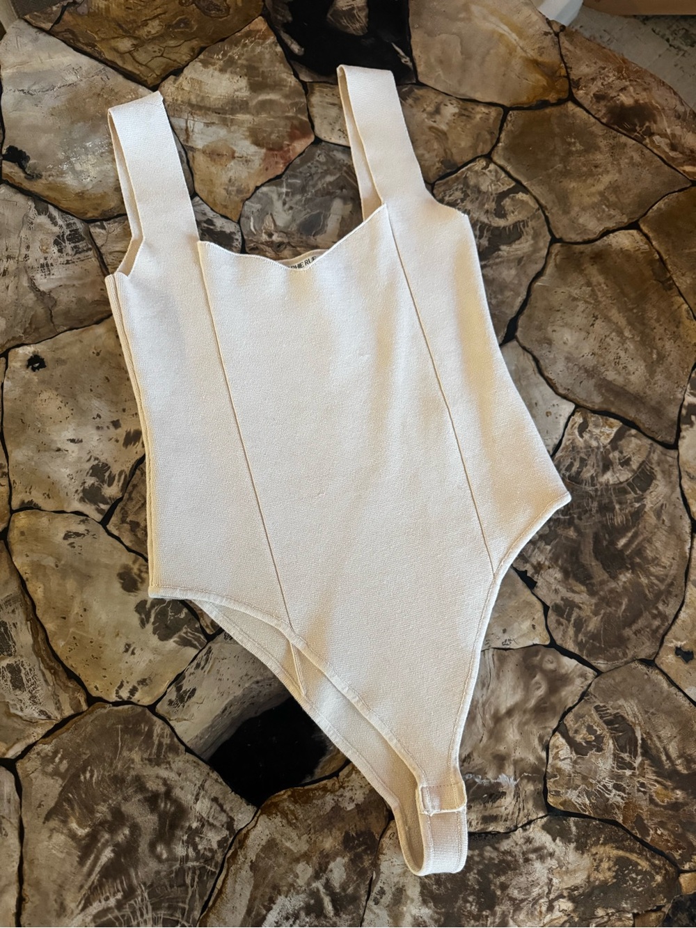 Sophie Rue Cream One-Piece Bodysuit with Wide Straps